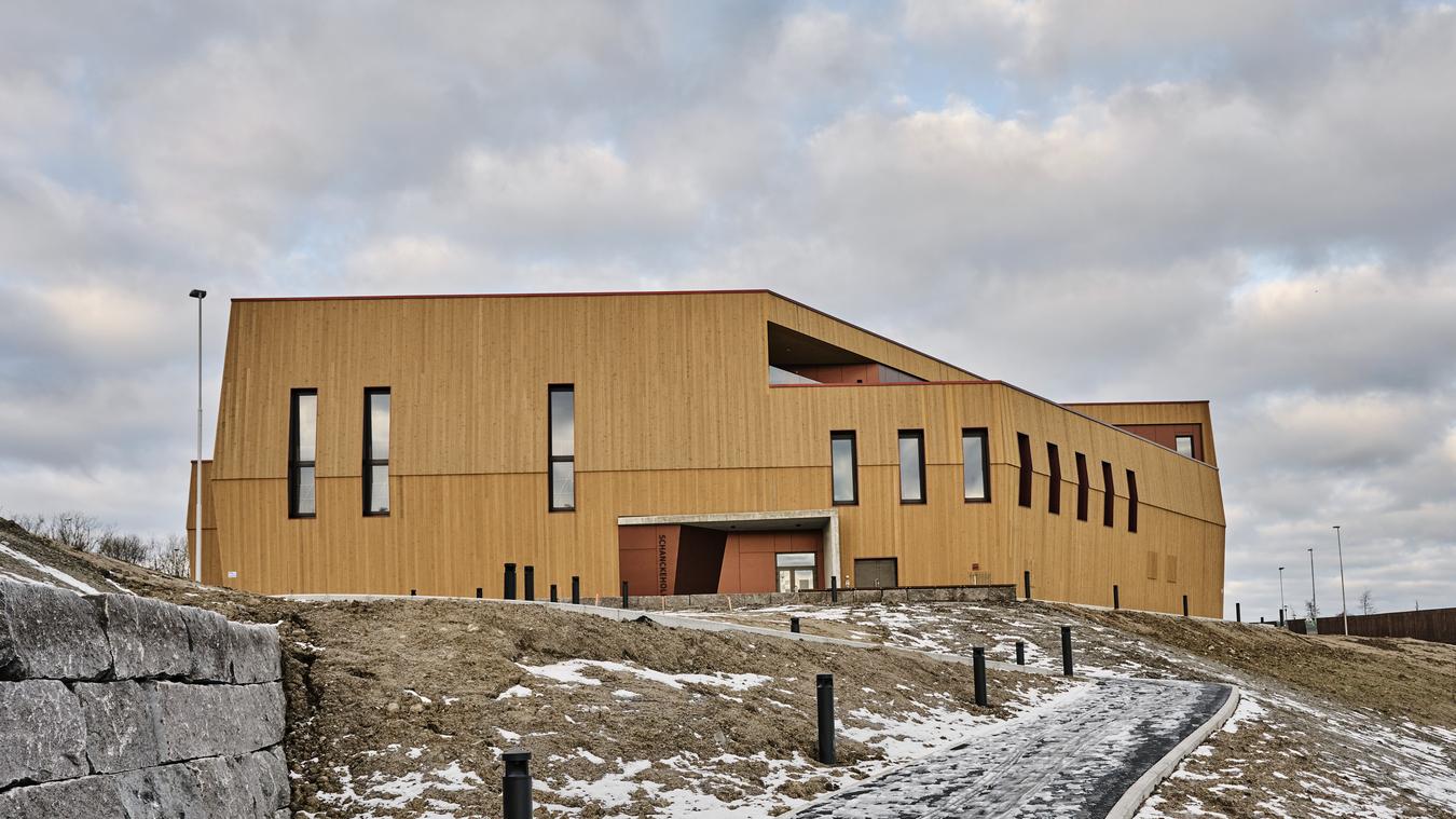 Exterior facade in wood. Photo