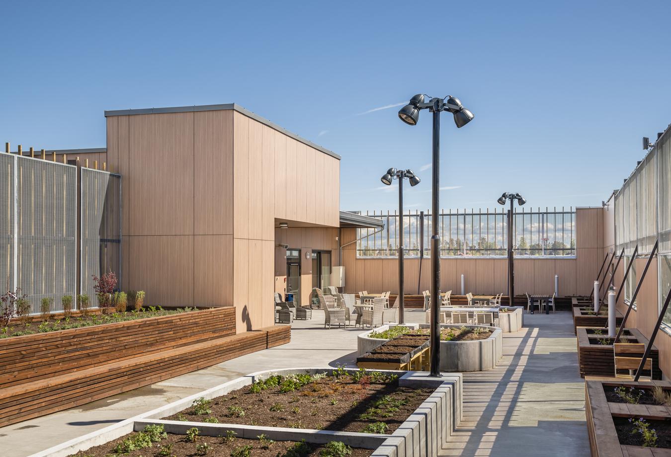 Fenced outdoor garden. Photo